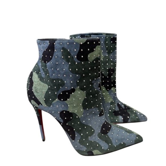 Christian Louboutin So Kate booty plume Camou Crystal accent RETAIL 1,310 - Picture 6 of 8